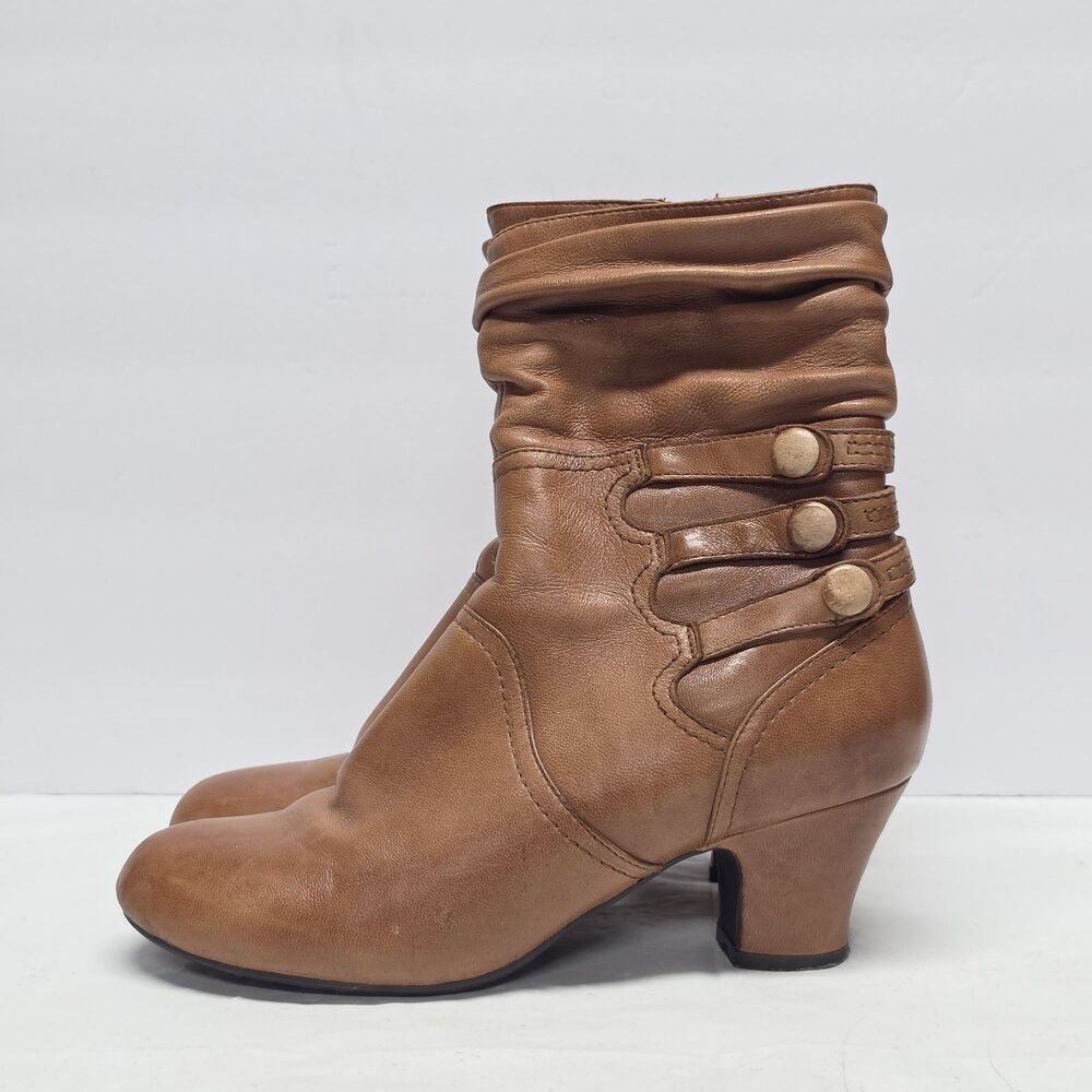 MIZ MOOZ Topper Victorian Style Boots Brown Leather Women's 7 Reenactment